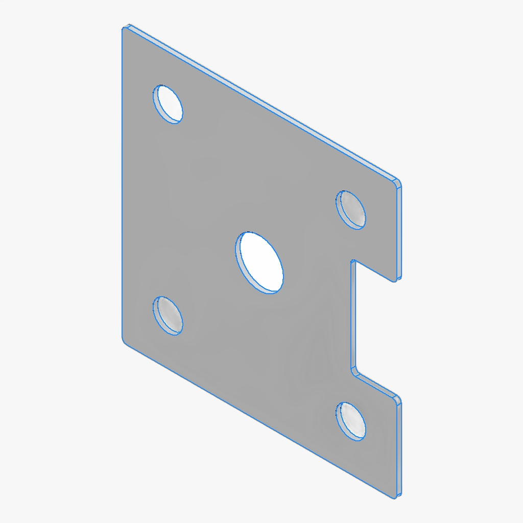 Kip scharnier opvulplaat K3 HDS 2mm verzinkt