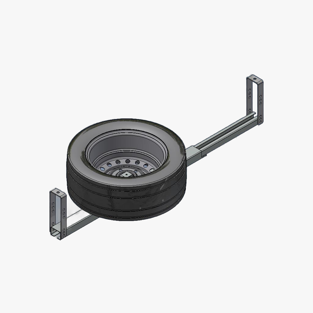 Reservewiel 195/50R13C gemonteerd