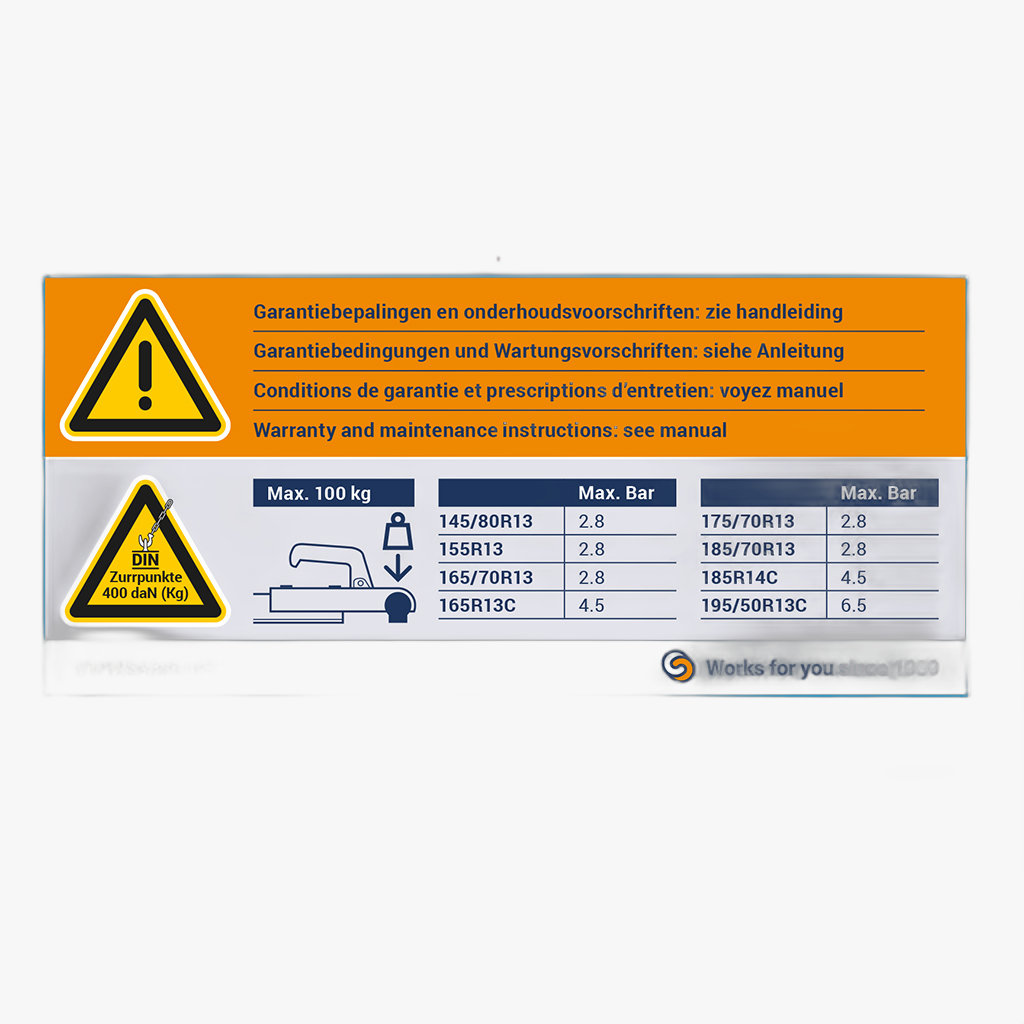 Sticker Kogeldruk 100Kg - 400 daN combi