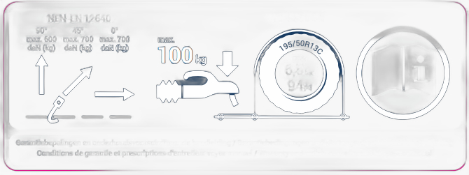 Sticker LAT kogeldruk 100Kg - 195/55R13C