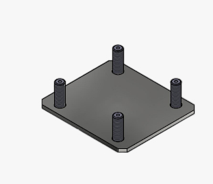 Montageplaat met inpersbouten KP M10x35 75x75
